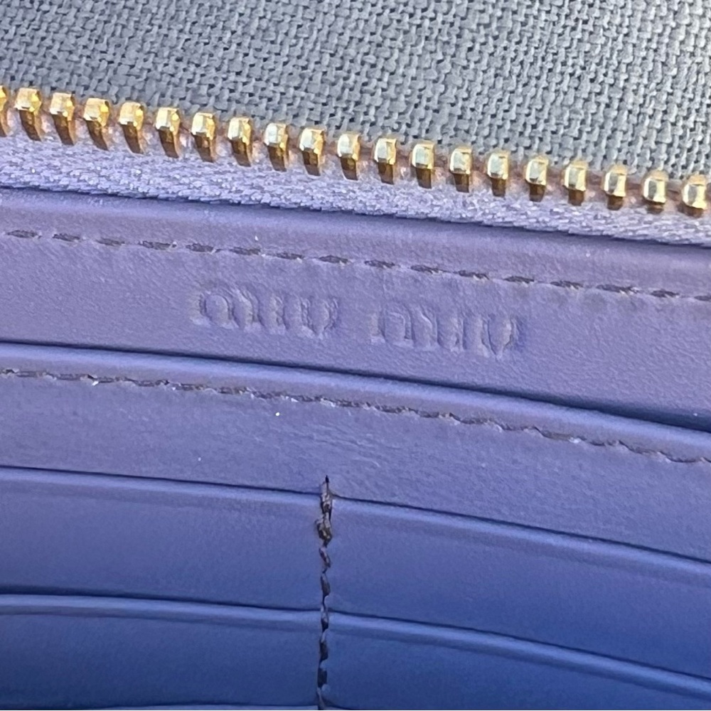 Miu Miu Long Zip Around Wallet Purple - Picture 5 of 11